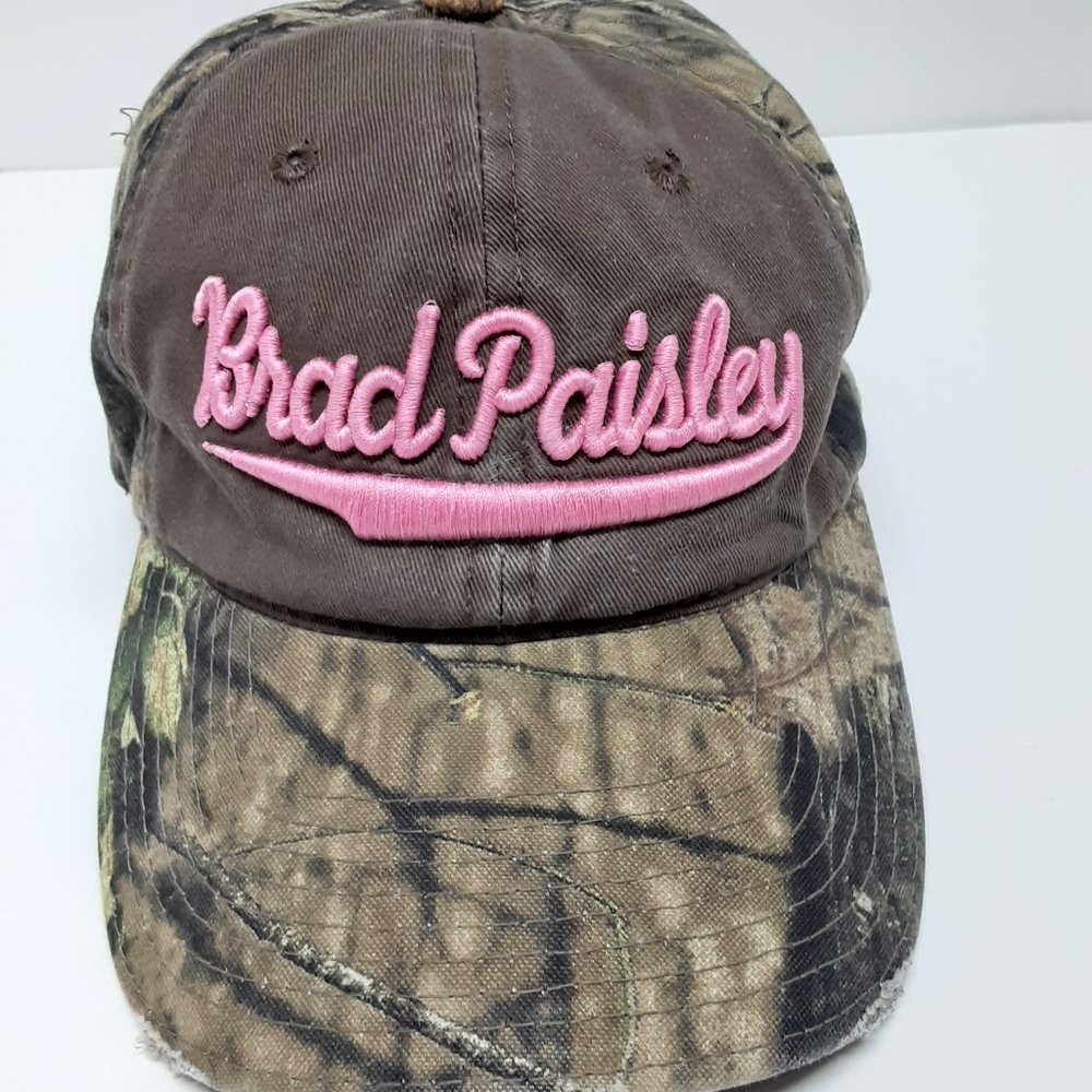 Brad Paisley‎ Women's Baseball Cap Hat Distressed Pink Camouflage Port Authority
